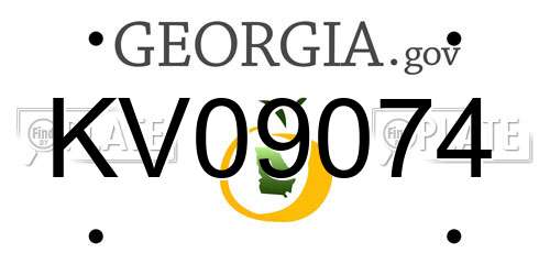 KV09074 Georgia License Plate