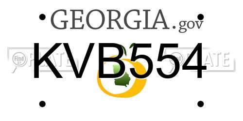 KVB554 Georgia License Plate