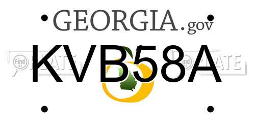 KVB58A Georgia License Plate
