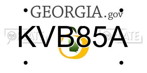 KVB85A Georgia License Plate