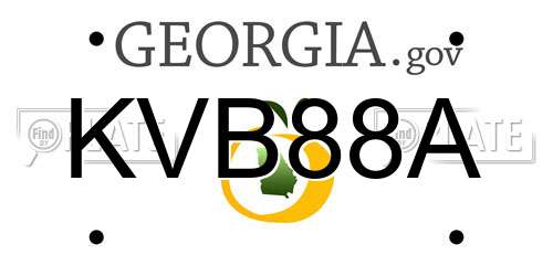 KVB88A Georgia License Plate