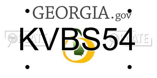 KVBS54 Georgia License Plate