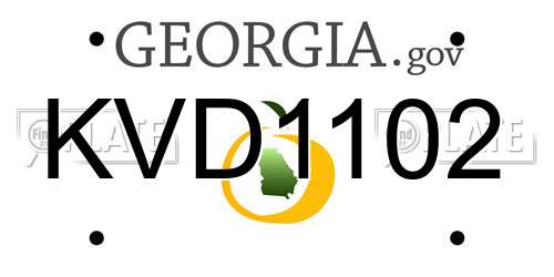 KVD1102 Georgia License Plate