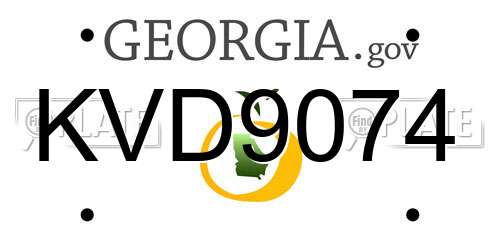KVD9074 Georgia License Plate