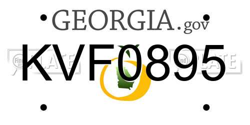 KVF0895 Georgia License Plate