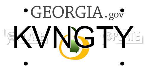 KVNGTY Georgia License Plate