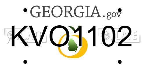 KVO1102 Georgia License Plate