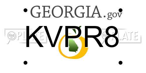 KVPR8 Georgia License Plate