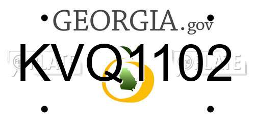 KVQ1102 Georgia License Plate