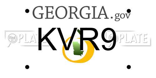 KVR9 Georgia License Plate
