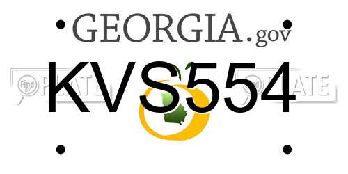 KVS554 Georgia License Plate