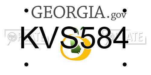 KVS584 Georgia License Plate