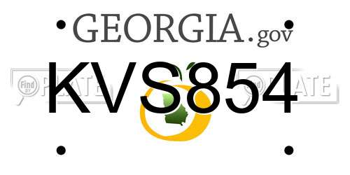 KVS854 Georgia License Plate
