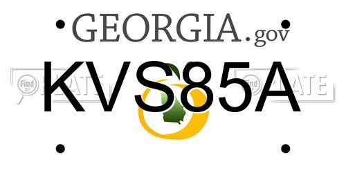 KVS85A Georgia License Plate