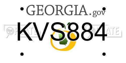 KVS884 Georgia License Plate