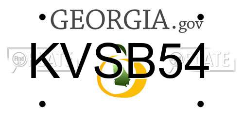 KVSB54 Georgia License Plate