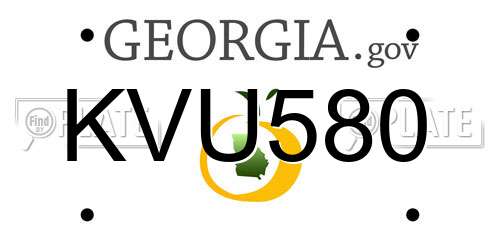 KVU580 Georgia License Plate