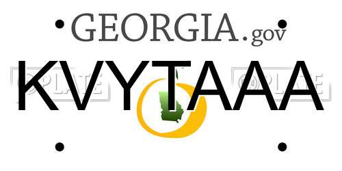 KVYTAAA Georgia License Plate