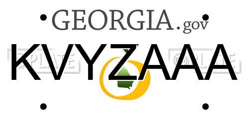 KVYZAAA Georgia License Plate