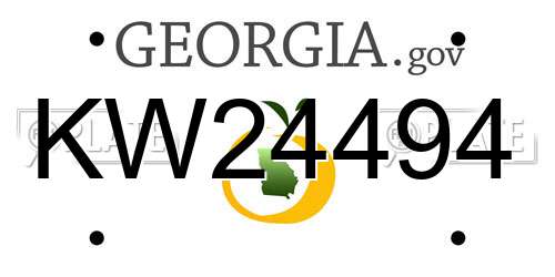 KW24494 Georgia License Plate