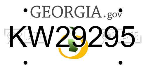 KW29295 Georgia License Plate