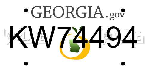KW74494 Georgia License Plate