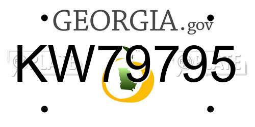KW79795 Georgia License Plate