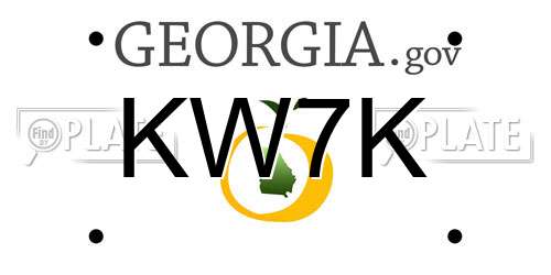 KW7K Georgia License Plate