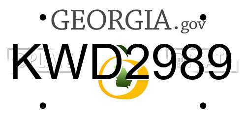 KWD2989 Georgia License Plate