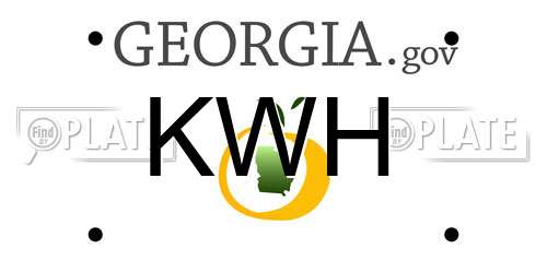 KWH Georgia License Plate