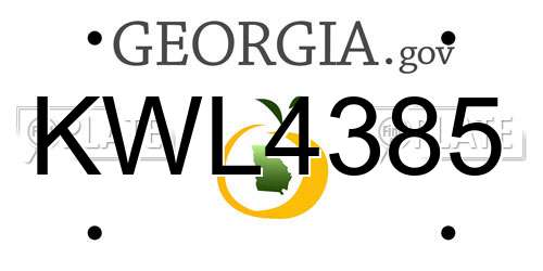 KWL4385 Georgia License Plate