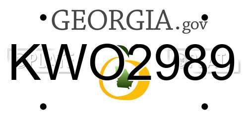 KWO2989 Georgia License Plate