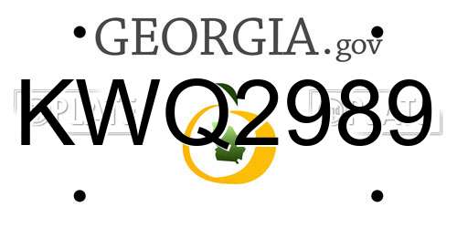KWQ2989 Georgia License Plate