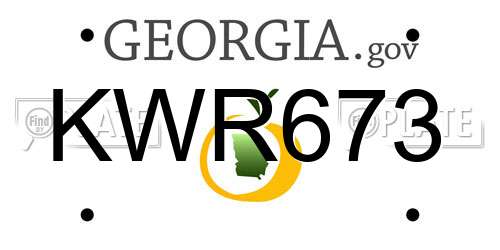 KWR673 Georgia License Plate