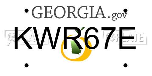 KWR67E Georgia License Plate