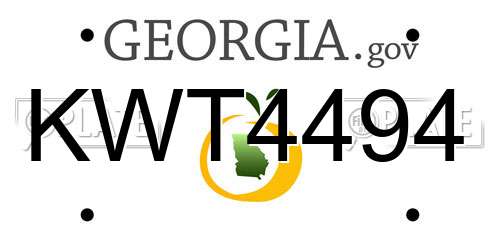 KWT4494 Georgia License Plate