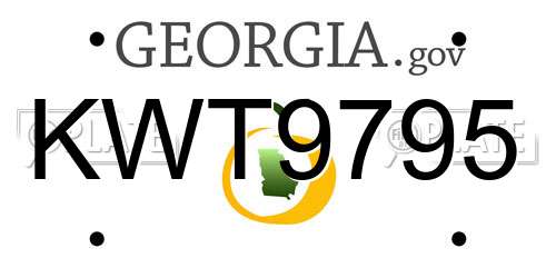 KWT9795 Georgia License Plate