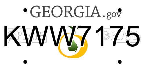 KWW7175 Georgia License Plate
