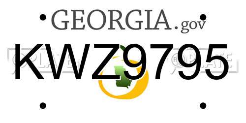 KWZ9795 Georgia License Plate