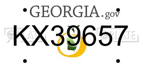 KX39657 Georgia License Plate