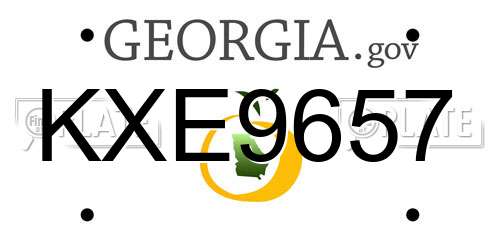 KXE9657 Georgia License Plate