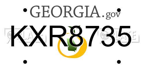 KXR8735 Georgia License Plate
