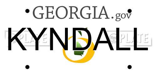 KYNDALL Georgia License Plate