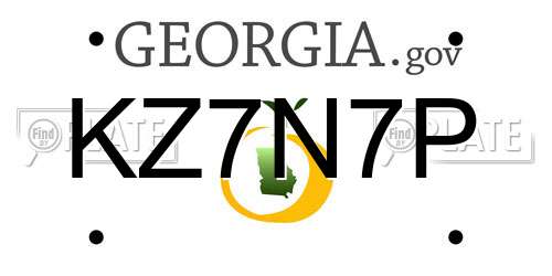 KZ7N7P Georgia License Plate