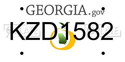 KZD1582 Georgia License Plate