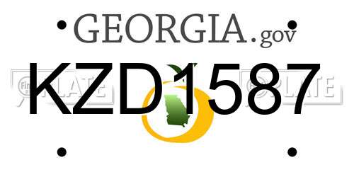 KZD1587 Georgia License Plate