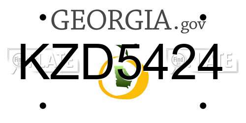 KZD5424 Georgia License Plate
