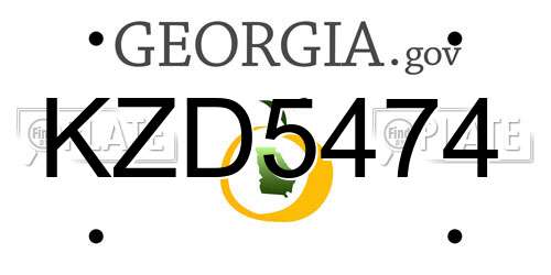 KZD5474 Georgia License Plate