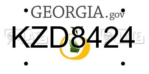 KZD8424 Georgia License Plate