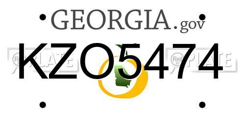 KZO5474 Georgia License Plate